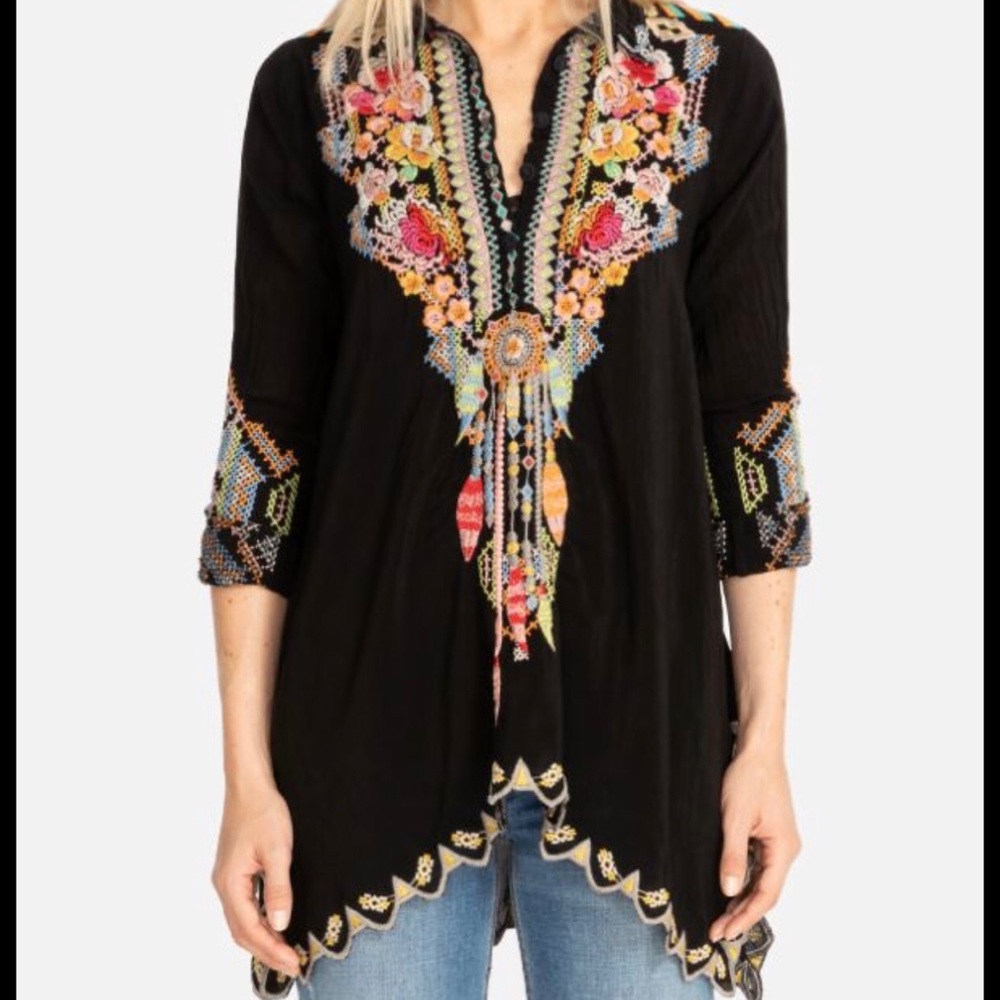 Johnny Was Festival Tunic in Black